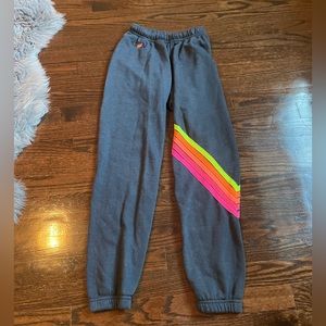 Dark Gray Aviator Nation Chevron Sweatpants